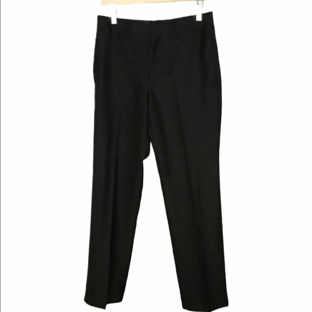 Apt. 9 Mens Black Flat Front Dress Pants Trousers‎ 30x30 RN#37763